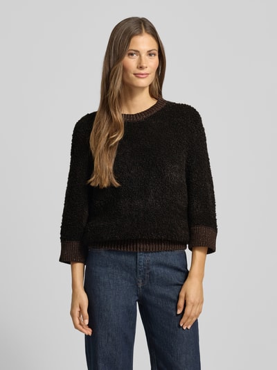 Rich & Royal Gebreide pullover met ribboorden Donkerbruin - 4