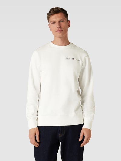 Gant Sweatshirt met labelprint Offwhite - 4