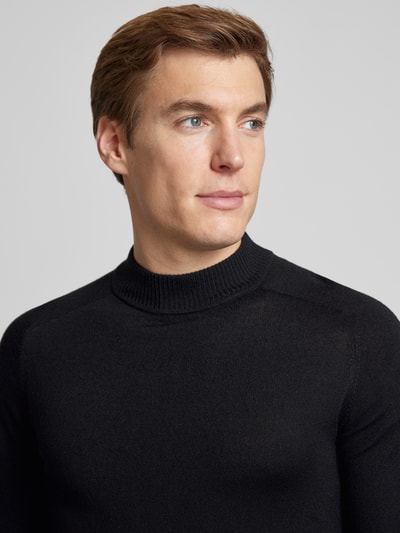 CG - Club of Gents Gebreide pullover met structuurmotief, model 'Bertie' Zwart - 3