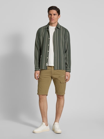 PME Legend Szorty cargo o kroju slim fit z nadrukiem z logo model ‘NORDROP’ Piaskowy 1