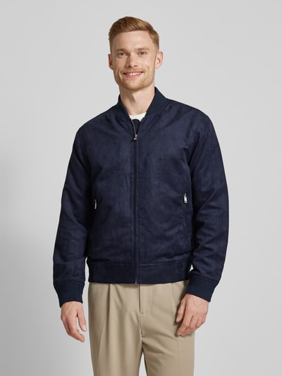 Mango Blouson mit Reißverschlusstaschen Modell 'Bero' Marine 4