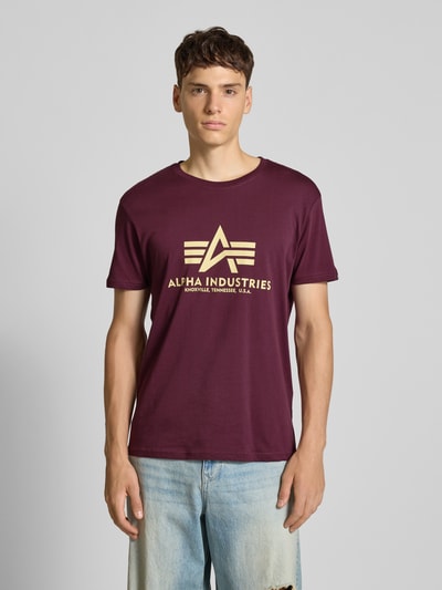Alpha Industries T-Shirt mit Label-Print Bordeaux 4