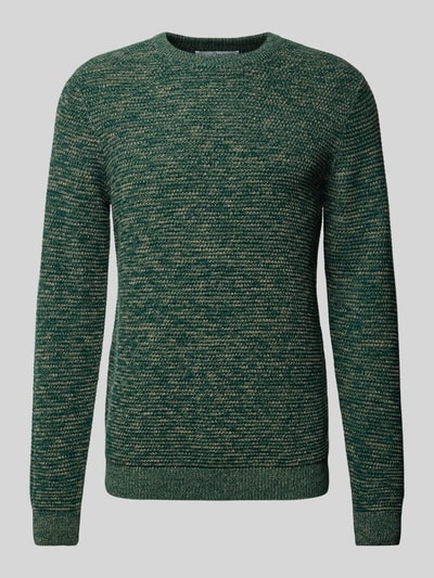 SELECTED HOMME Gebreide pullover met ronde hals, model 'NEWVINCEBUBBL' Olijfgroen - 2