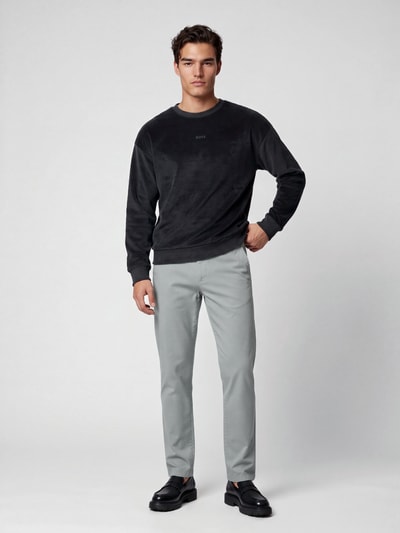 BOSS Green Sweatshirt mit samtiger Oberfläche Black 1