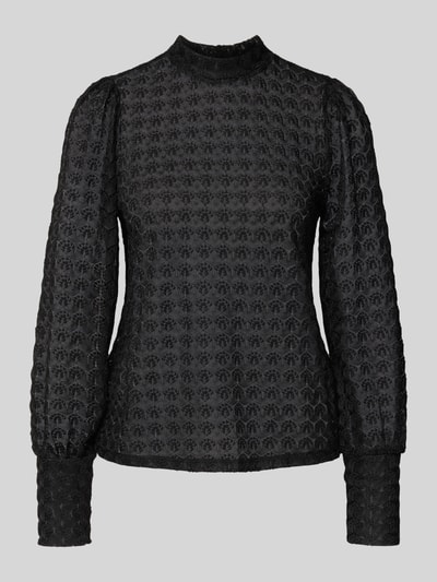 Vero Moda Bluzka koronkowa o kroju regular fit z półgolfem model ‘BECCA’ Czarny 2