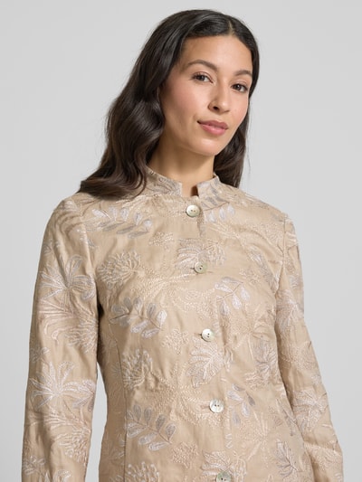 WHITE LABEL Lange blazer met opstaande kraag Zand - 3