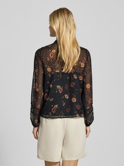 Only Regular fit blouse met mandarijnkraag, model 'TESSA' Zwart - 5