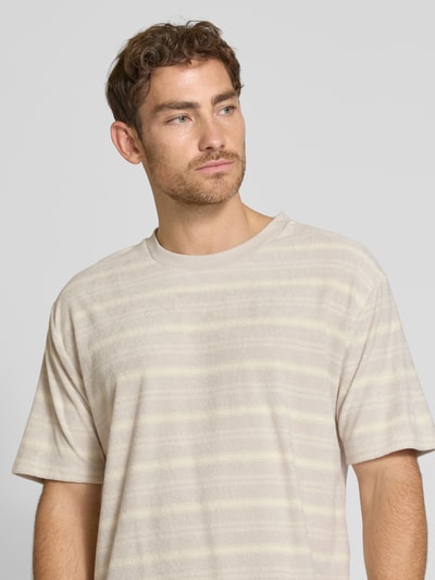 Lindbergh Oversized T-shirt met ronde hals Beige - 3