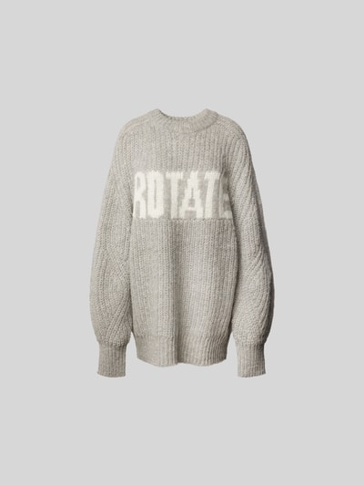 ROTATE Oversized Pullover mit Label-Print Hellgrau 1