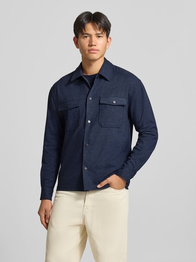 ONLY & SONS Hemdjacke mit Brusttaschen mit Viskose-Anteil Dunkelblau Melange 4