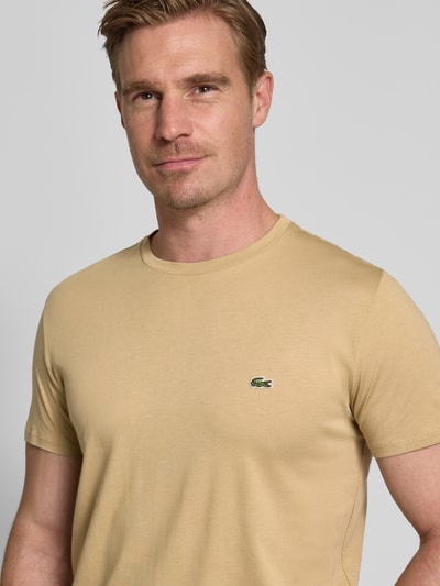 Lacoste Regular Fit T-Shirt aus reiner Baumwolle Beige 3