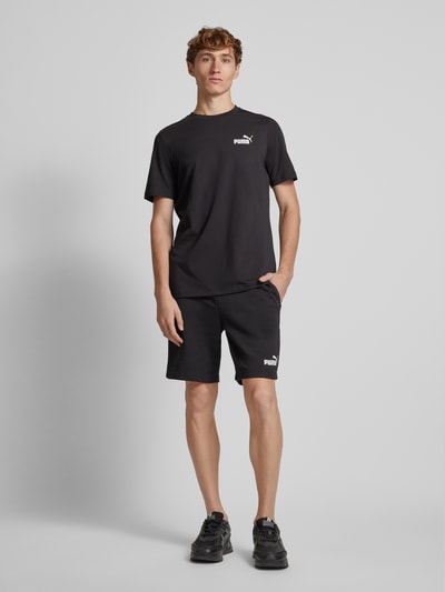 PUMA PERFORMANCE Szorty z dzianiny dresowej o kroju regular fit z nadrukiem z logo Czarny 1