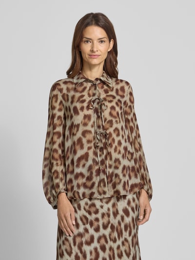 Luisa Cerano Bluse aus Viskose mit Schnürung Camel 4