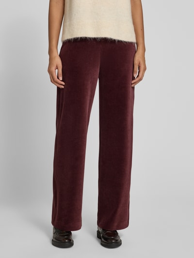 Raffaello Rossi Spodnie sztruksowe z szeroką nogawką model ‘ELAINE’ Bordowy 4