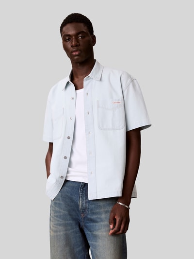 Calvin Klein Jeans jeanshemd met opgestikte borstzakken Lichtblauw - 4