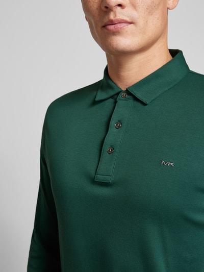 Michael Kors Regular Fit Poloshirt mit Label-Stitching Dunkelgruen 3