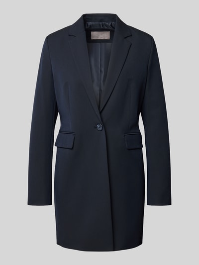 Produktfoto, Regular Fit Gehrock mit Viskose-Anteil von Christian Berg Woman Selection, elastyczna mieszanka materiałów, krój regular fit, taliowany, kołnierz z połami, kieszenie z patką, długość tyłu w rozmiarze 36: 82 cm, szerokość w rozmiarze 36: 46 cm, długość rękawów w rozmiarze 36: 57 cm, kolor ciemnogranatowy, gładka tekstura