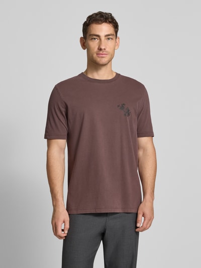 Samsøe Samsøe T-shirt z nadrukowanym motywem model ‘PHIL’ Rdzawoczerwony 4