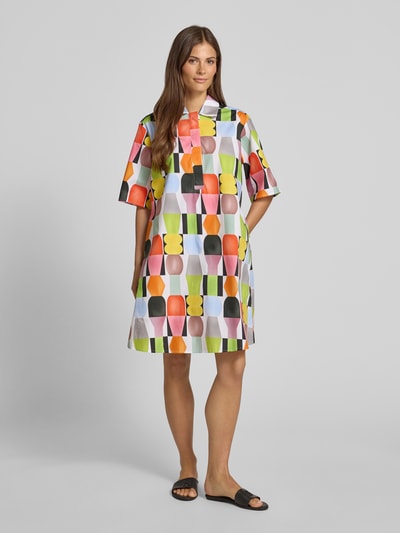 Christian Berg Woman Knielanges Hemdblusenkleid mit verdeckter Knopfleiste Schoko 1