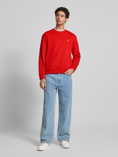 Calvin Klein Jeans Sweatshirt aus reiner Baumwolle Rot 1