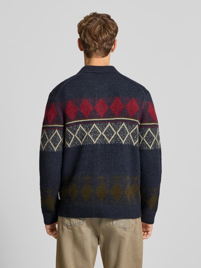 Marc O'Polo Denim Sweter z dzianiny o kroju relaxed fit z mieszanki żywej wełny z dodatkiem moheru Ciemnoniebieski 5