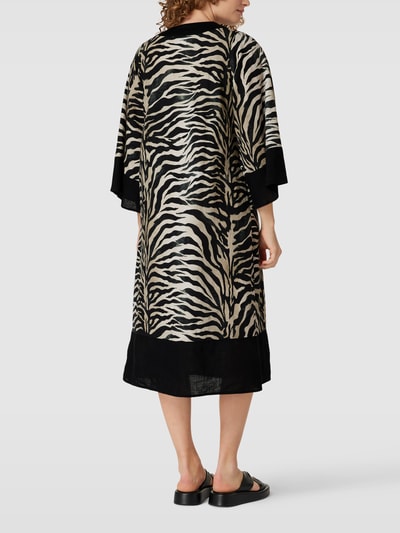 tonno & panna Blousejurk met dierenprint, model 'Octavia' Zwart - 5