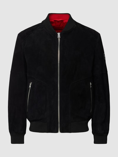 HUGO Lederjacke mit Stehkragen Modell 'Luigi' Schwarz 2