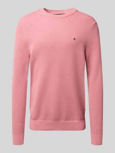 Tommy Hilfiger Regular Fit Strickpullover aus reiner Baumwolle Altrosa 2