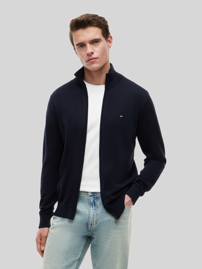 Tommy Hilfiger Regular Fit Strickjacke aus reiner Baumwolle Marine 4
