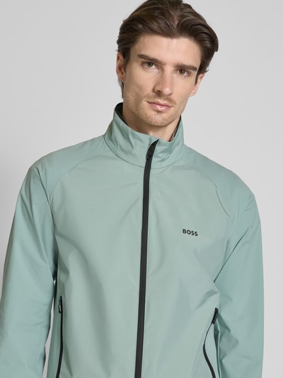 BOSS Green Softshell-jack met labelprint, model 'Putt' Mintgroen - 3