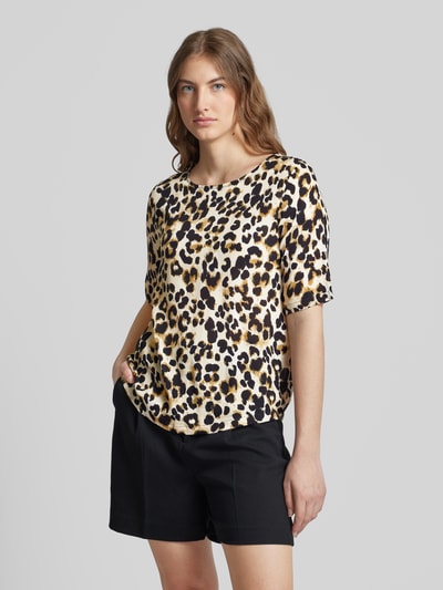 ICHI Blouse met dierenprint, model 'Marrakech' Zwart - 4