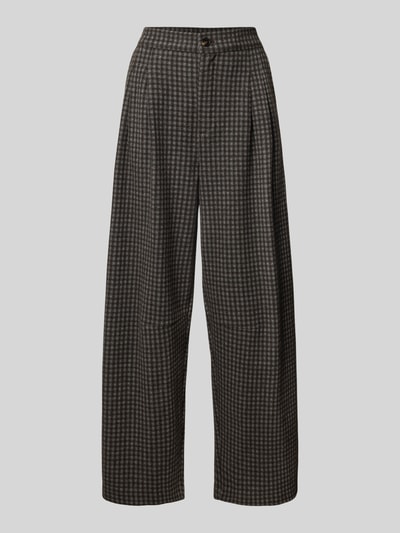 Jake*s Casual Wide Leg Stoffhose aus Viskose-Mix Dunkelgrau Melange 1