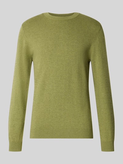 Produktfoto, Strickpullover aus Baumwoll-Kaschmir-Mix mit Rundhalsausschnitt von MCNEAL in Hellgrün, Regular Fit, glatte Textur