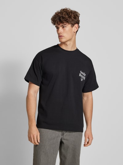 ANOTHER COTTON LAB Oversized T-Shirt mit Statement-Print Modell Sunday Running Club' Black 4