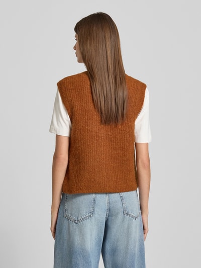 American Vintage Mouwloos vest met labelpatch Cognac gemêleerd - 5