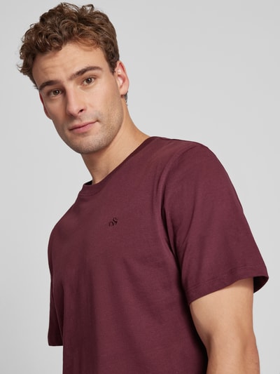 Scotch & Soda T-Shirt mit Logo-Stitching Bordeaux 3