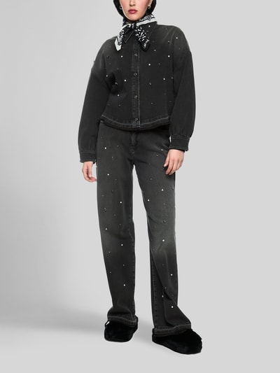 Marc Cain Jeansjacke mit Perlen und Strasssteinen Black 1