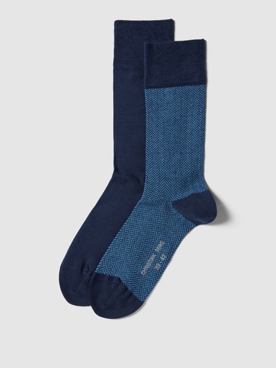 Christian Berg Men Socken im 2er-Pack mit Label-Detail Dunkelblau 1