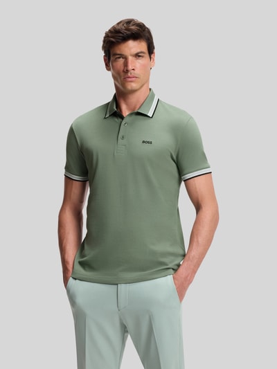 BOSS Green Regular fit Poloshirt van puur katoen model 'PADDY' Olijfgroen - 4