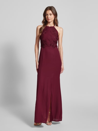 Lipsy Abendkleid mit Häkelspitze Bordeaux 4