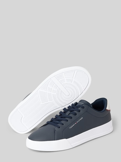 Tommy Hilfiger Low Top Sneaker aus Leder-Mix Dunkelblau 4