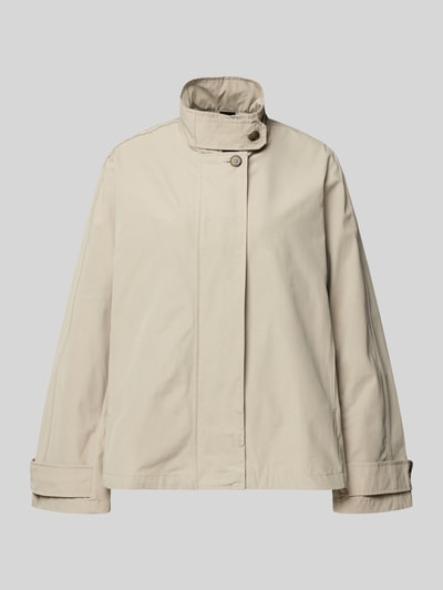 Produktfoto, Jacke mit Ärmelriegeln Modell 'NEBU' van ECOALF, beige, losse fit, opstaande kraag, knoopsluiting, gladde textuur