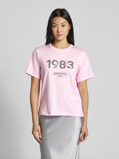 Weekend Max Mara T-Shirt mit Rundhalsausschnitt Modell 'CABINA' Rosa 4