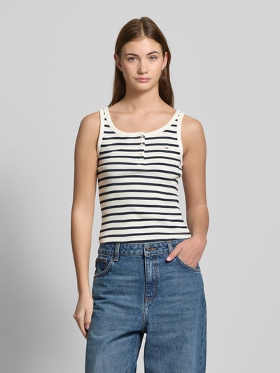 Tommy Jeans Top met bandjes en labelstitching Ecru - 4