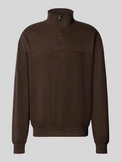 Produktfoto, braune, glatte Oberfläche, lockerer Schnitt, gerippte Bündchen, Relaxed Fit Sweatshirt aus Baumwoll-Modal-Mix von Tommy Hilfiger, Herren Sweatshirt