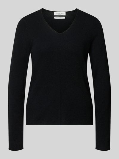 Christian Berg Woman Strickpullover aus Kaschmir mit V-Ausschnitt Black 1