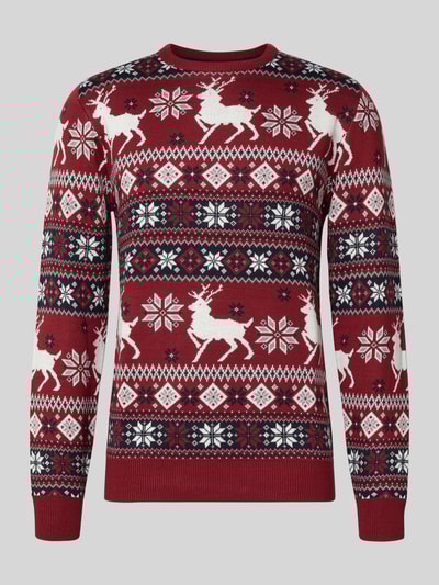 Lindbergh Strickpullover im Allover-Look Bordeaux 2