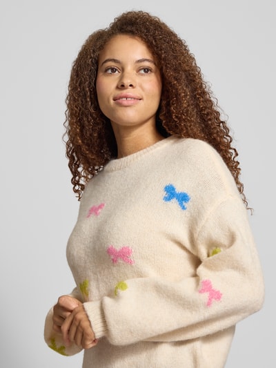 Only Relaxed fit gebreide pullover met wol, model 'BRUNHILDA LIFE' Offwhite - 3