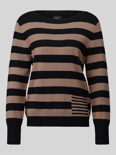s.Oliver BLACK LABEL sweter o kroju regular fit z mieszanki wiskozy Beżowy melanż 2