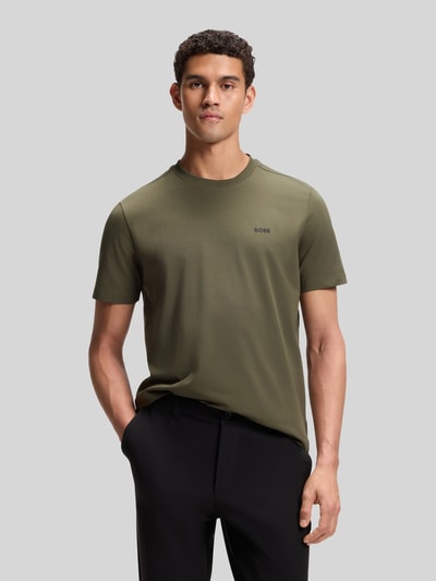 BOSS Green męski t-shirt o kroju regular fit z mieszanki bawełny Antracytowy 4